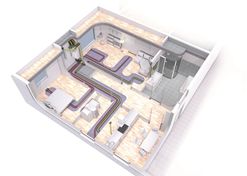 Gépészeti megoldások elrendezése